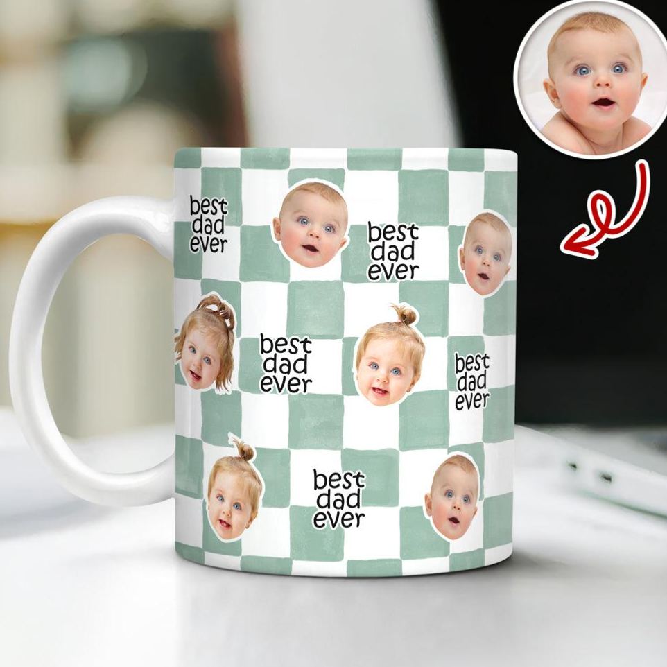 Taza Personalizada Con Estampado De La Cara De Un Bebé: El Mejor Papá Y La Mejor Mamá Del Mundo. Regalo Personalizado Para Padres.