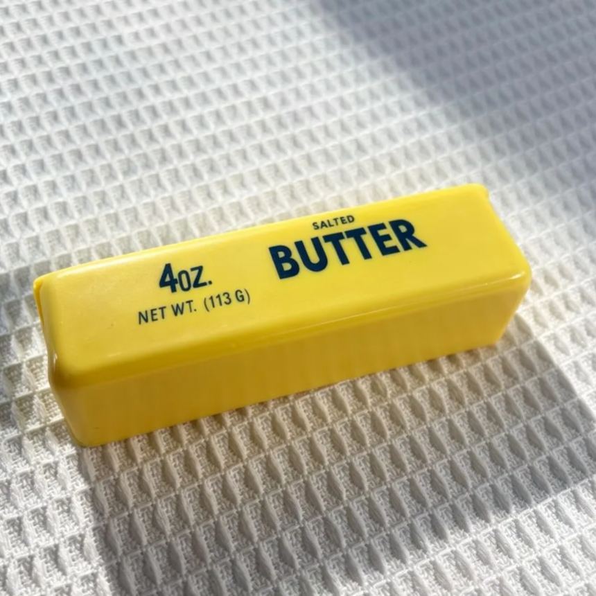 Juguete Blando Con Forma De Barra De Mantequilla, Juguete Antiestrés De PU Con Estampado Colorido Y De Crecimiento Lento, Juguete Suave Para Apretar Y Estimular, Juguete Sensorial Con Forma Realista De Mantequilla. - mymoonlampes