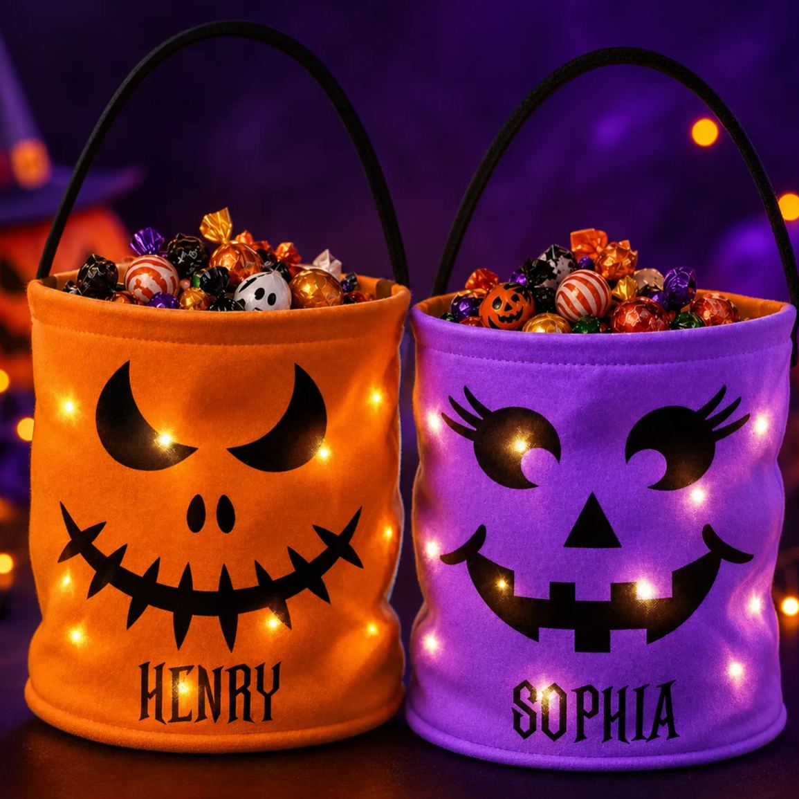 Bolsa Con Luz LED Personalizada - Regalos Personalizados De Halloween Y Cumpleaños Para Niños - Bolsa Luminosa Little Boo Energy Para Niños Y Para Pedir Dulces
