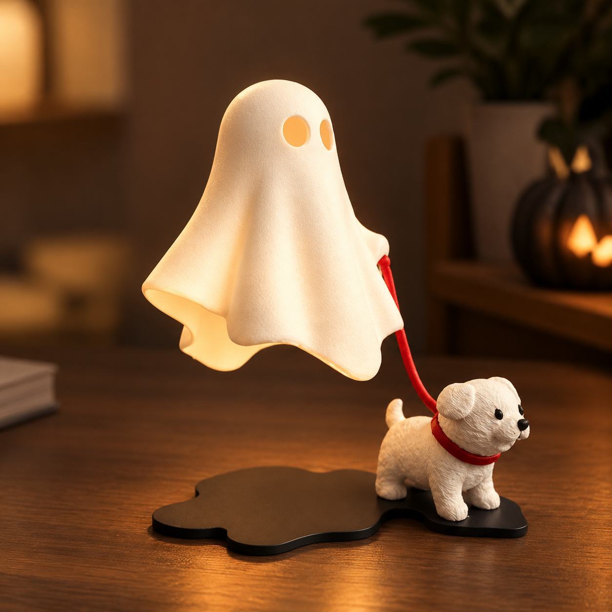 Lámpara Con Forma De Perro Fantasma, Impresa En 3D, Luz Nocturna De Halloween Para Niños Y Decoración Del Hogar. - mymoonlampes