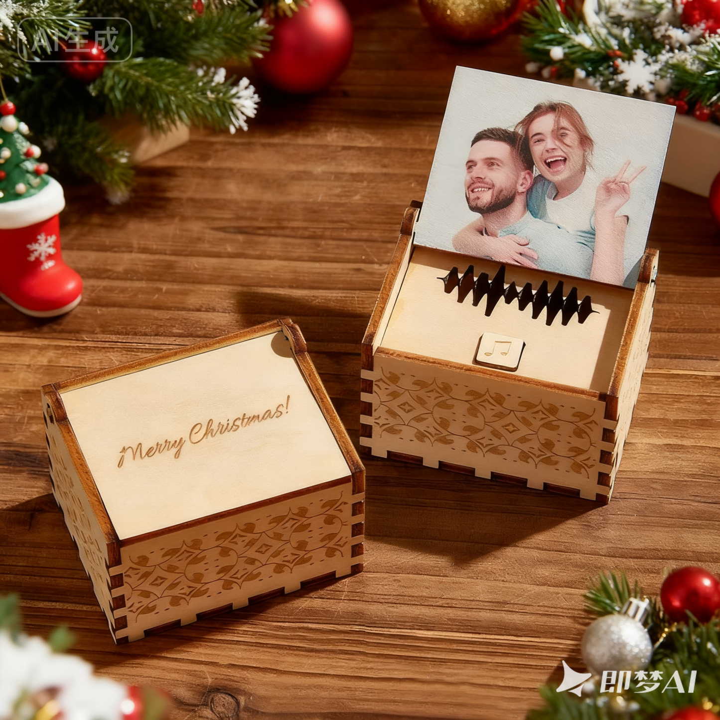 Caja De Música Digital Personalizada, Cualquier Canción, Melodía O Voz, Caja De Música De Madera Con Foto Personalizada Y Texto, Regalos De Aniversario