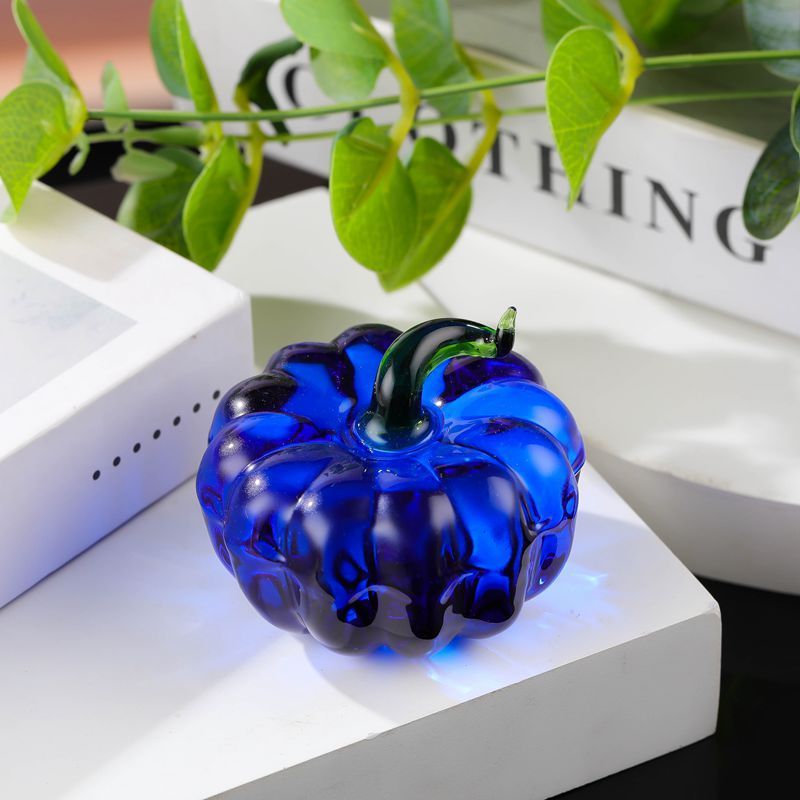 Figura Decorativa De Calabaza De Cristal, Adorno Realista De Calabaza Para Escritorio, Ideal Para El Hogar Y La Oficina. Regalo De Halloween. - mymoonlampes