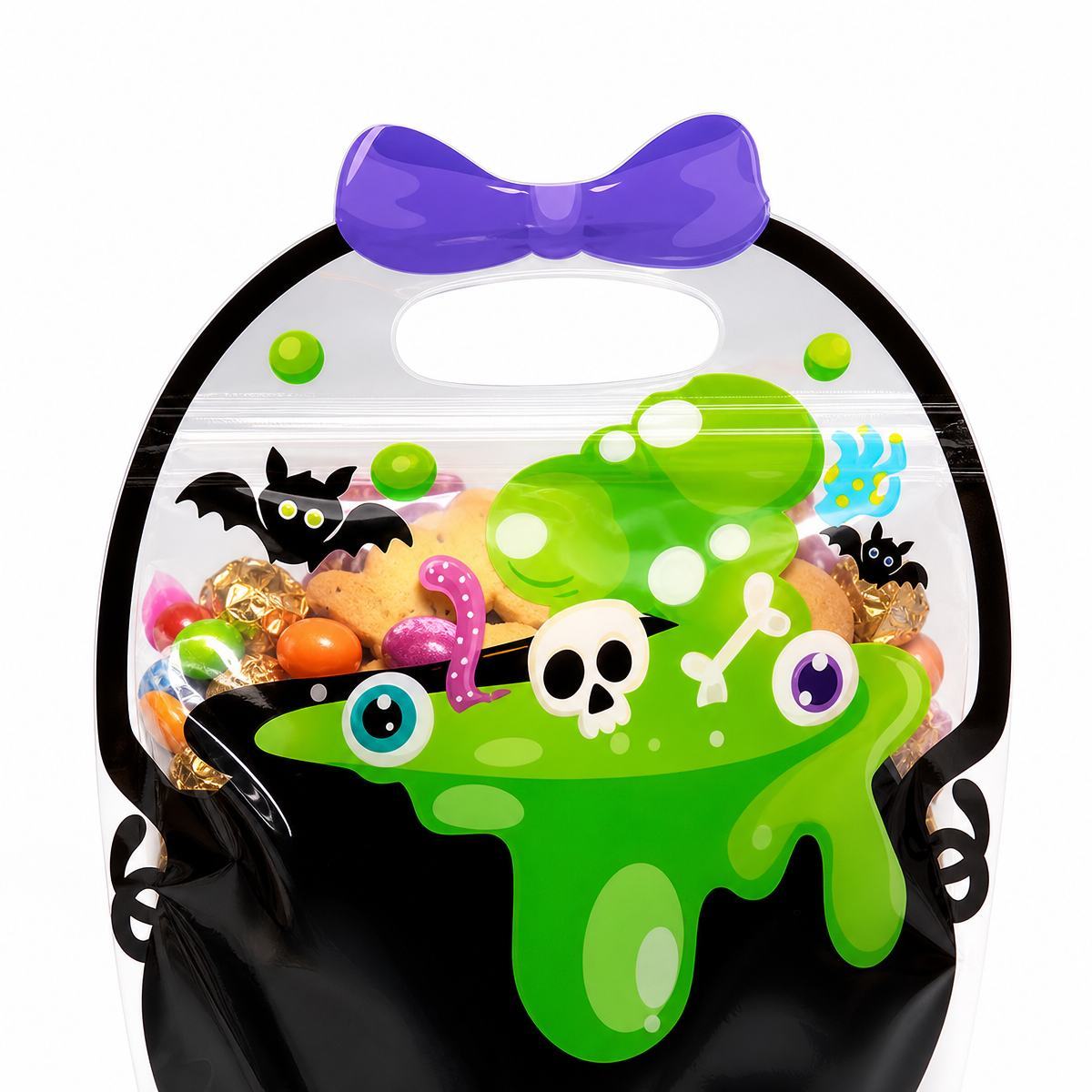 Bolsas De Dulces De Halloween Con Forma De Calabaza Y Asa. Envoltorios De Dulces Espeluznantes Para Pedir Dulces, Recuerdos De Fiesta Y Regalos. - mymoonlampes