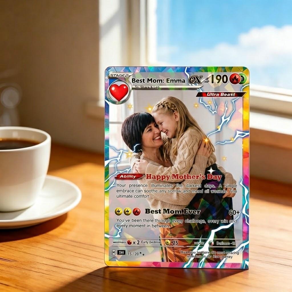 Tarjeta Del Día De La Madre Con Foto Personalizada | Tarjeta De Cartera Para La Mejor Mamá | Regalo Personalizado Para Mamá | Regalo De Los Niños | Regalo Para Mamá Primeriza - mymoonlampes