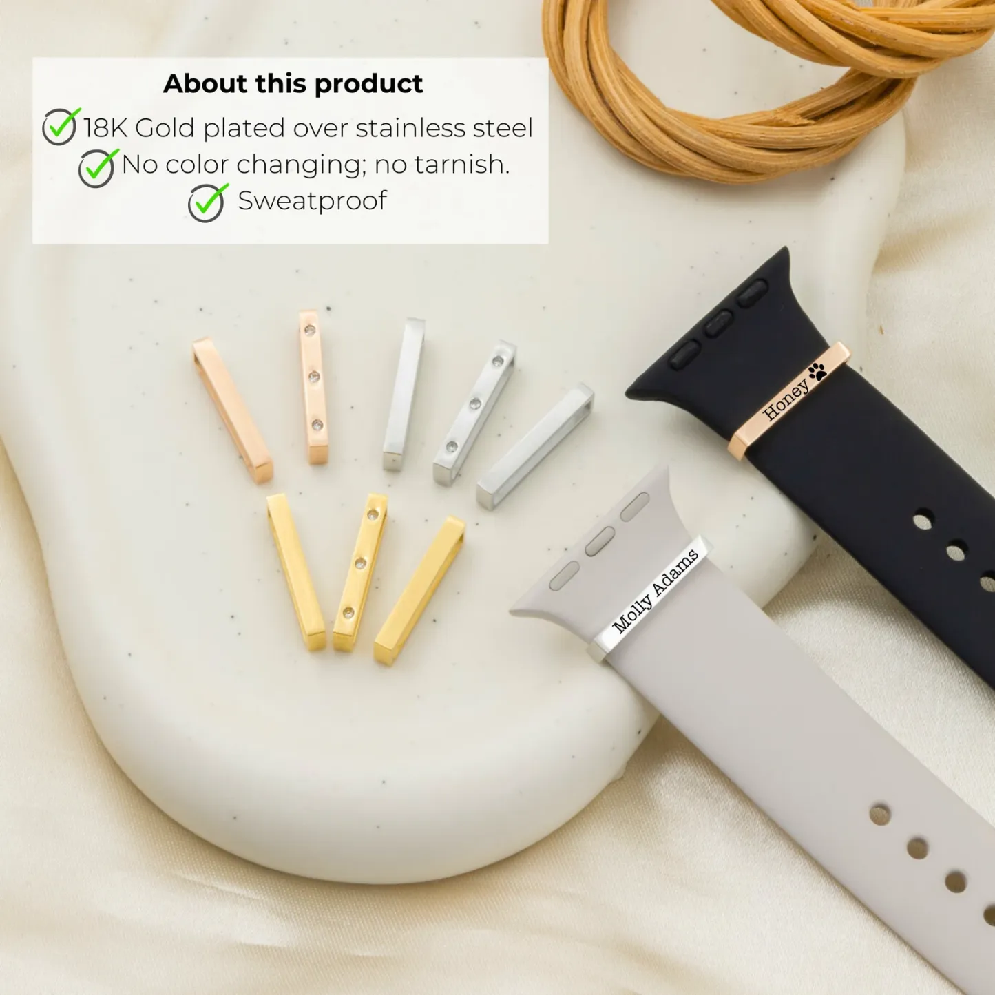 Charm Personalizado Con Nombre Para Correa De Reloj, Regalo Personalizado Para Ella, Accesorios Con Charms Para Apple Watch, Regalo Para Novia, Regalo De Navidad, Día De La Madre - mymoonlampes