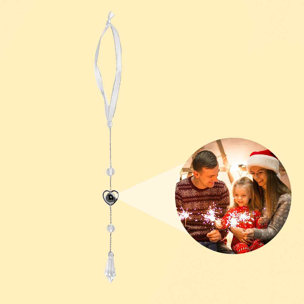 Ornement De Noël Personnalisé Avec Photo Et Projection De Pierres Précieuses, Cadeau De Noël - MaPhotochaussetteFr