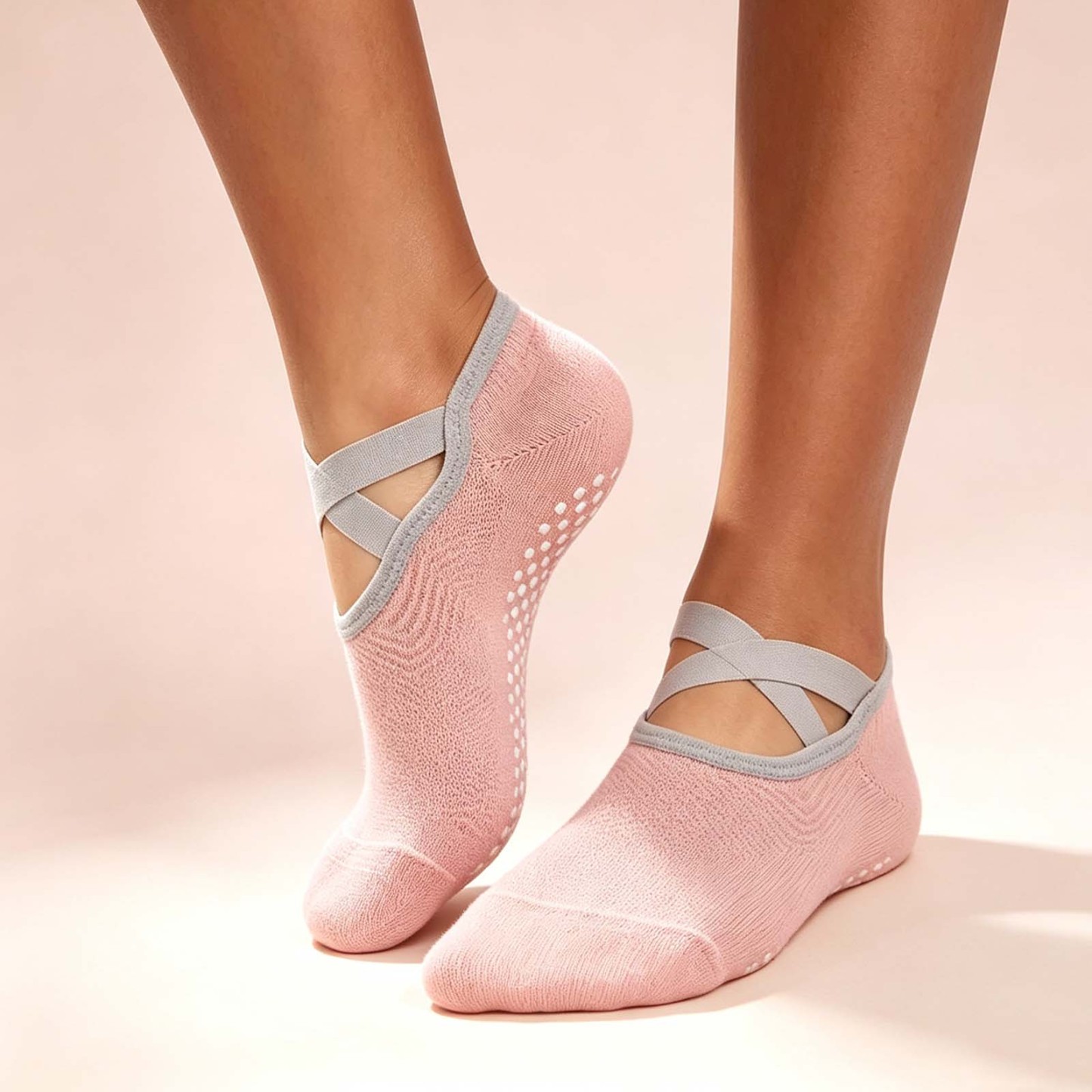 Chaussettes Pilates Grip Pour Femmes, Chaussettes De Yoga, Antidérapantes, Chaussettes De Sol Souples Et Extensibles - MaPhotochaussetteFr