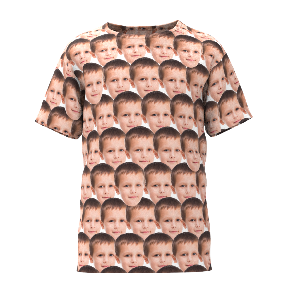 Custom Faces Mash Kid Funny All Over Print T-shirt - My Photo Socks