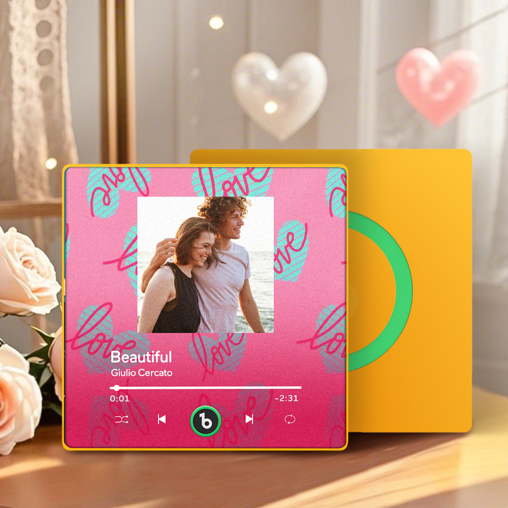 Aimant De Réfrigérateur Musical Personnalisé Rouge Love Your Heart Cadeau De Saint-valentin Album Aimant De Réfrigérateur Musique Sticker Mural Photo Mouvement Musical Qui Peut Être Joué Cadeau Pour Couple - MaPhotochaussetteFr