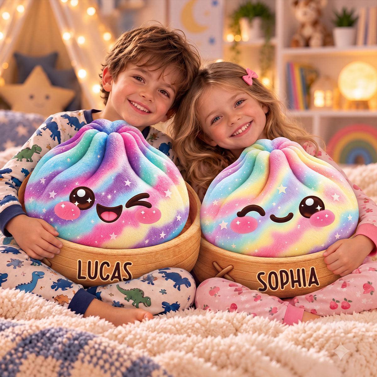 Oreiller Personnalisé En Forme D’arc-en-ciel, Personnage Souriant Mignon Embrassé Par Un Enfant, Cadeau Unique Pour Les Enfants - MaPhotochaussetteFr