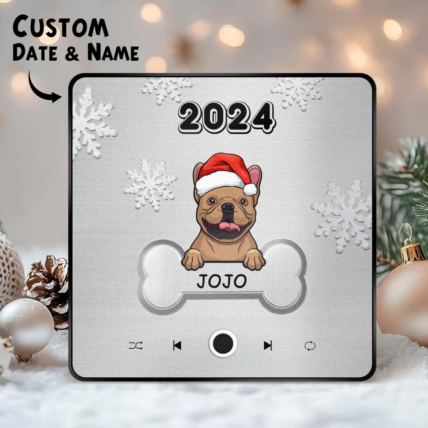 Aimant De Réfrigérateur De Musique Personnalisé Chien De Compagnie Personnalisé Joyeux Noël Aimants De Musique Personnalisés Peuvent Jouer Des Chansons Cadeau De Noël Cadeaux Pour Les Amoureux Des Animaux De Compagnie - MaPhotochaussetteFr