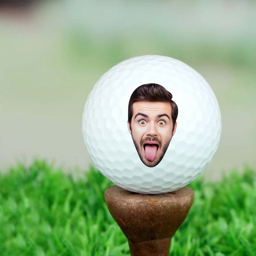 Balle De Golf Personnalisée Avec Votre Visage Et Texte Cadeaux De Balle De Golf Pour Les Amateurs De Golf - MaPhotochaussetteFr