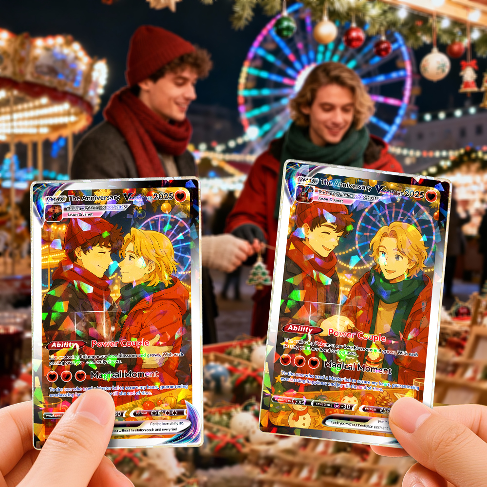 Carte Photo Lgbt Personnalisée Style Bd, Objet De Collection Unique, Cadeau De Noël Pour Couples Et Amoureux