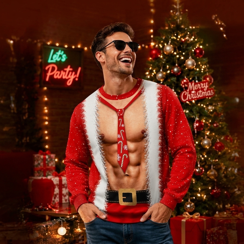 Sweat-shirt Moche De Noël Drôle Et Sexy Avec Un Corps De Rêve - MaPhotochaussetteFr