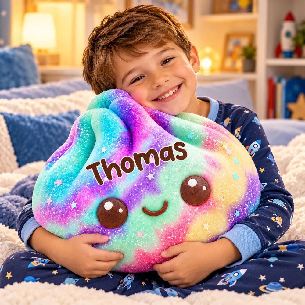 Oreiller Personnalisé En Forme D’arc-en-ciel, Personnage Souriant Mignon Embrassé Par Un Enfant, Cadeau Unique Pour Les Enfants - MaPhotochaussetteFr