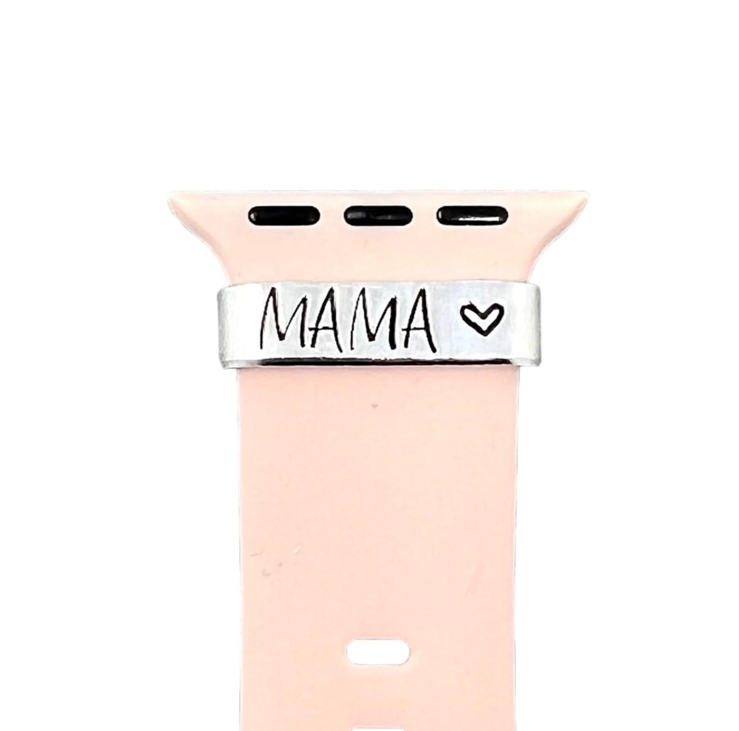 Breloque Pour Bracelet De Montre Mama, Estampillée À La Main Sur Commande, Cadeau De Fête Des Mères Pour Une Nouvelle Maman - Montre Et Bracelet Non Inclus