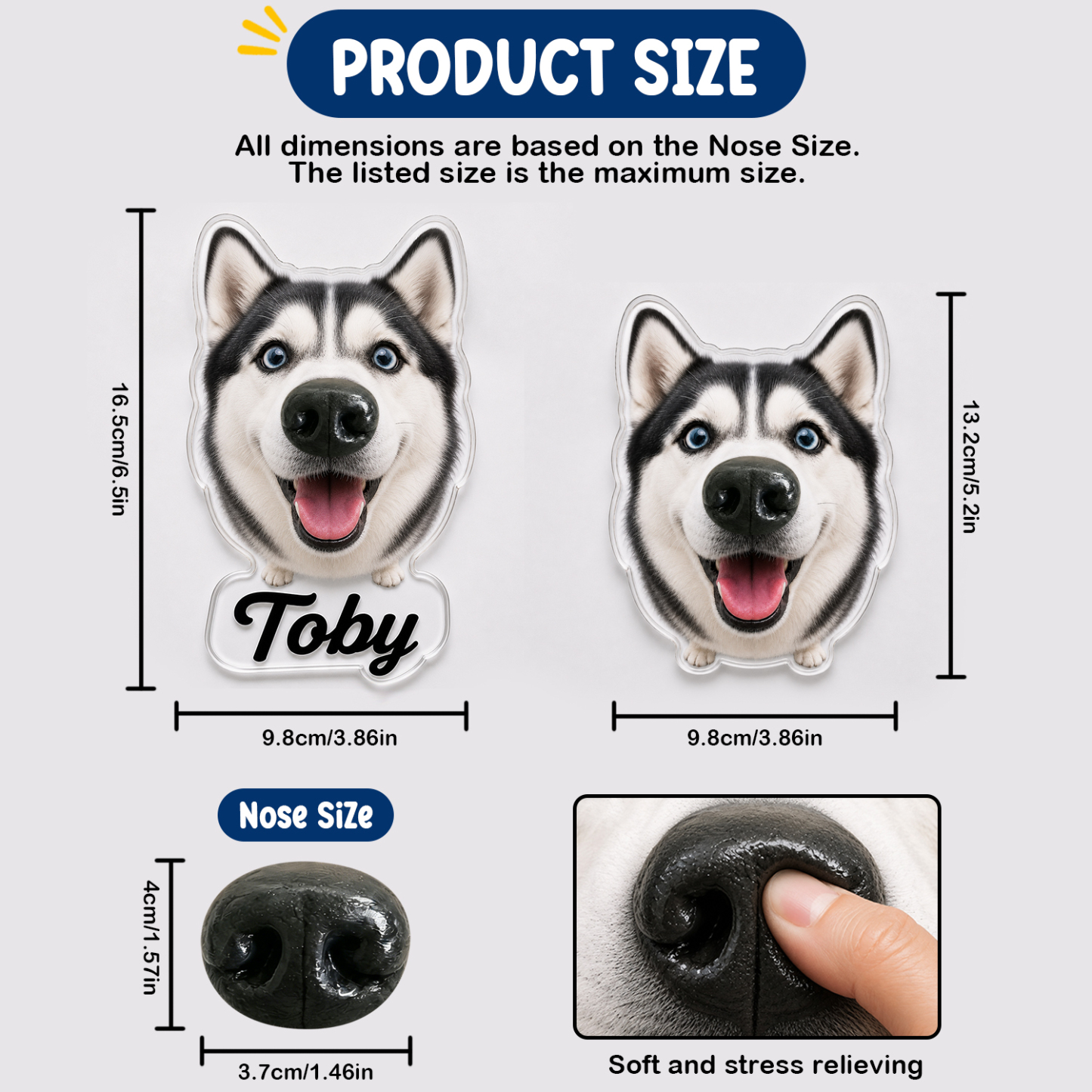 Aimant Autocollant Pour Réfrigérateur En Forme De Museau De Chien à Presser – Jouet à Presser Personnalisé Pour Animaux De Compagnie Avec Visage Et Nom Personnalisés - MaPhotochaussetteFr