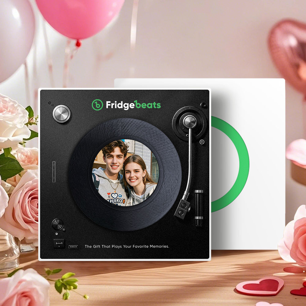 Cadeau De Fête Des Pères : Aimant De Réfrigérateur Personnalisé Avec Musique Et Photo, Possibilité De Personnaliser 1 À 6 Vinyles Et Chansons - MaPhotochaussetteFr