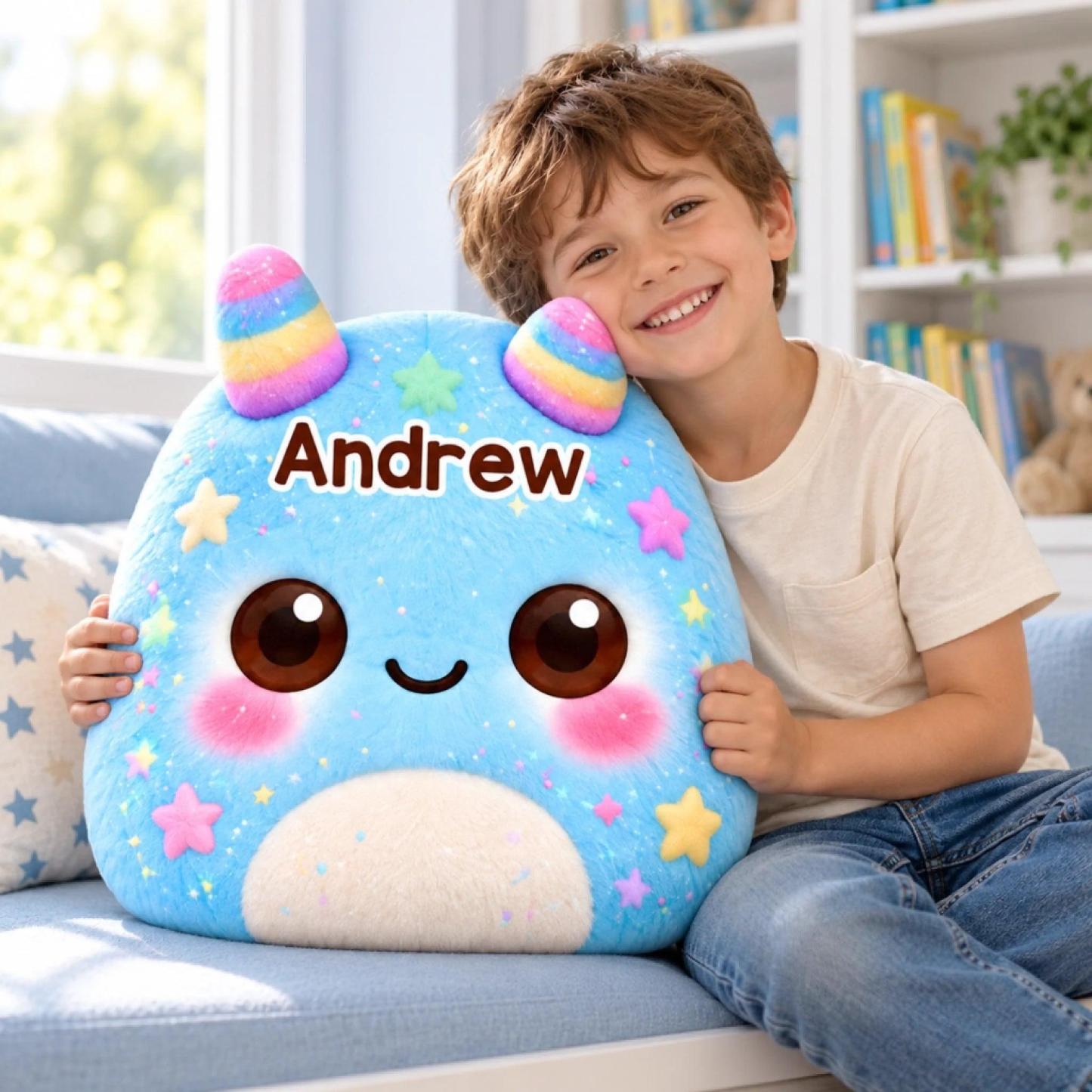 Nom Personnalisé Kawaii Monster Cadeaux Pour Enfants - Oreiller En Forme Personnalisé - MaPhotochaussetteFr