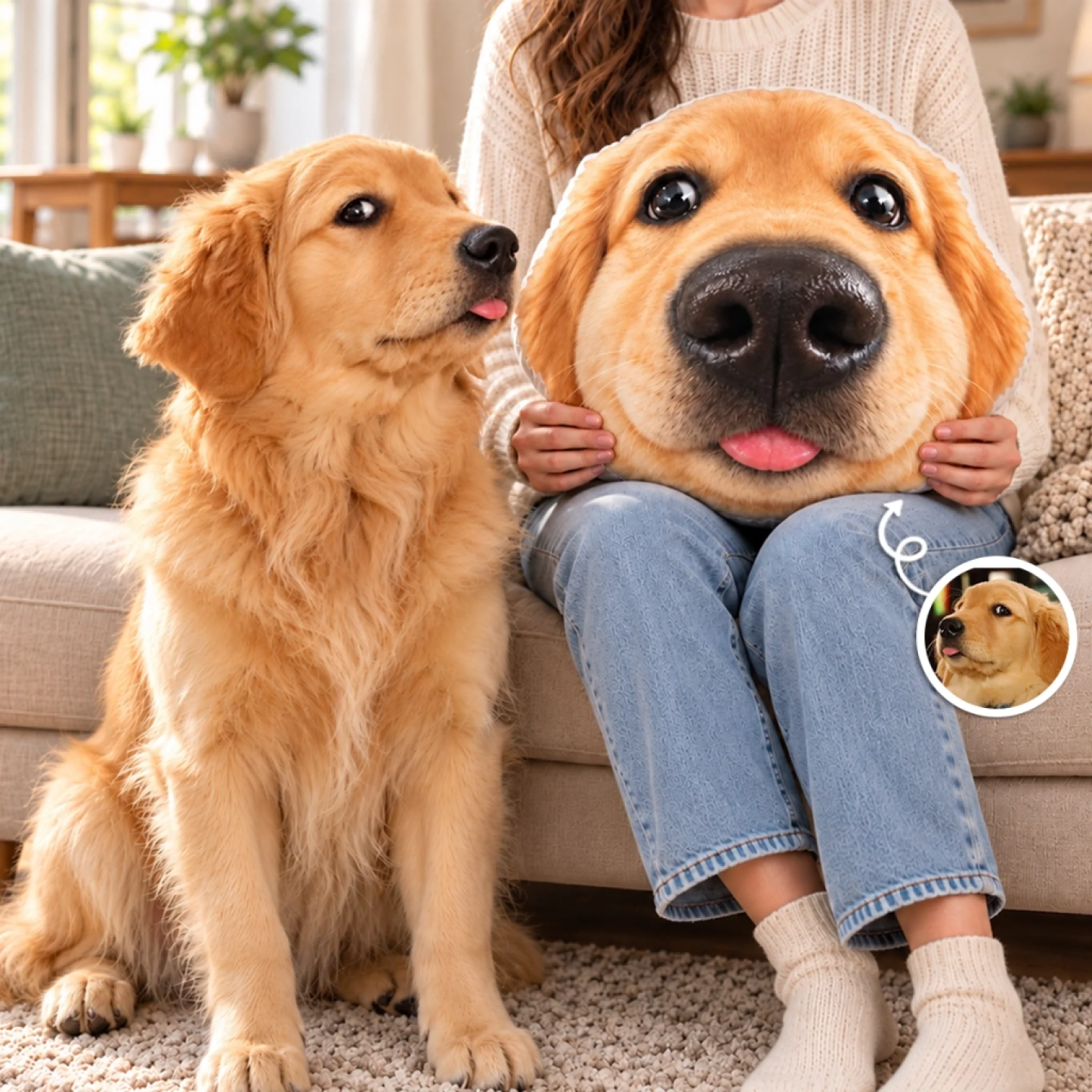 Photo Personnalisée Funny Fisheye Pet Lover Cadeaux - Oreiller Personnalisé Pour Le Visage D'un Animal De Compagnie - MaPhotochaussetteFr