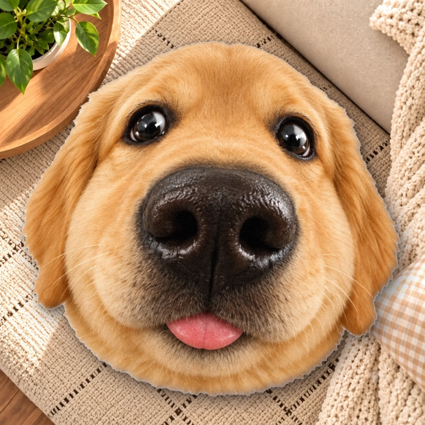 Photo Personnalisée Funny Fisheye Pet Lover Cadeaux - Oreiller Personnalisé Pour Le Visage D'un Animal De Compagnie - MaPhotochaussetteFr