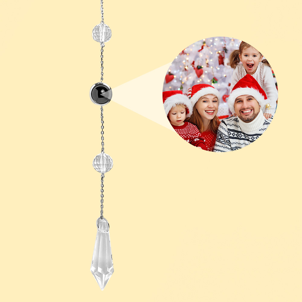 Ornement De Noël Personnalisé Avec Photo Et Projection De Pierres Précieuses, Cadeau De Noël - MaPhotochaussetteFr