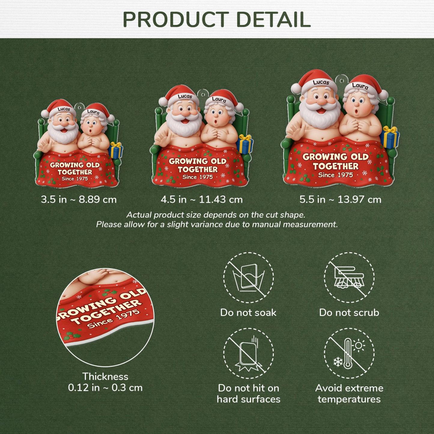 Ornement En Bois Drôle Personnalisé - Cadeaux De Mariage De Noël D’anniversaire Personnalisés Pour Mari Et Femme, Lui Et Elle - Noël Confortable Avec Vous - MaPhotochaussetteFr