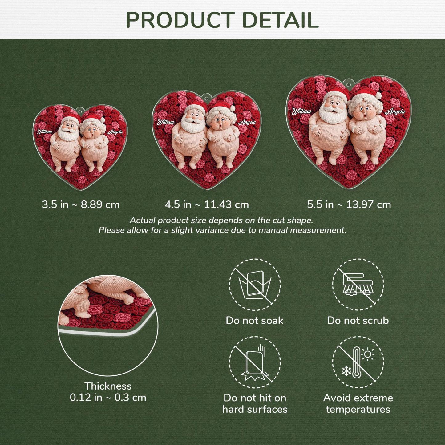 Ornement En Bois Drôle Personnalisé - Cadeaux De Mariage De Noël D’anniversaire Personnalisés Pour Mari Et Femme, Lui Et Elle - Noël Confortable Avec Vous - MaPhotochaussetteFr