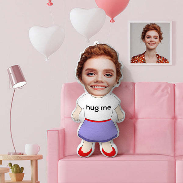 Oreiller Hug Me Minime, Poupée Faciale Personnalisée, Jouet Photo Personnalisé - MaPhotochaussetteFr