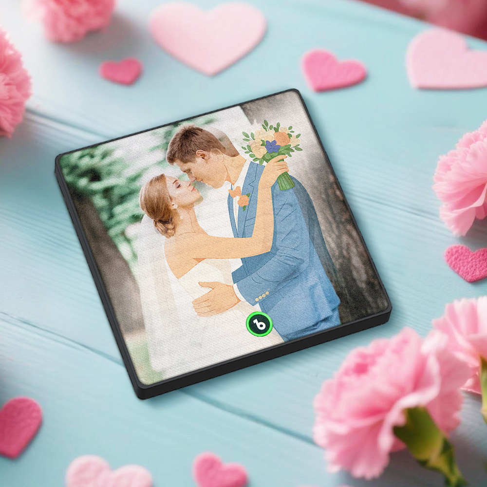 Aimant De Réfrigérateur Lenticulaire Personnalisé Avec Portrait Photo Et Musique, Cadeau Personnalisé - MaPhotochaussetteFr