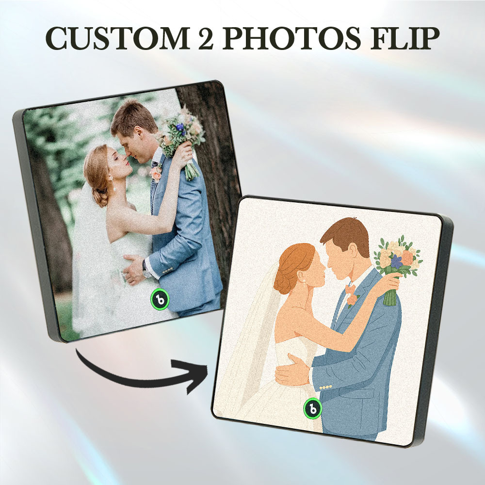 Aimant De Réfrigérateur Lenticulaire Personnalisé Avec Portrait Photo Et Musique, Cadeau Personnalisé - MaPhotochaussetteFr