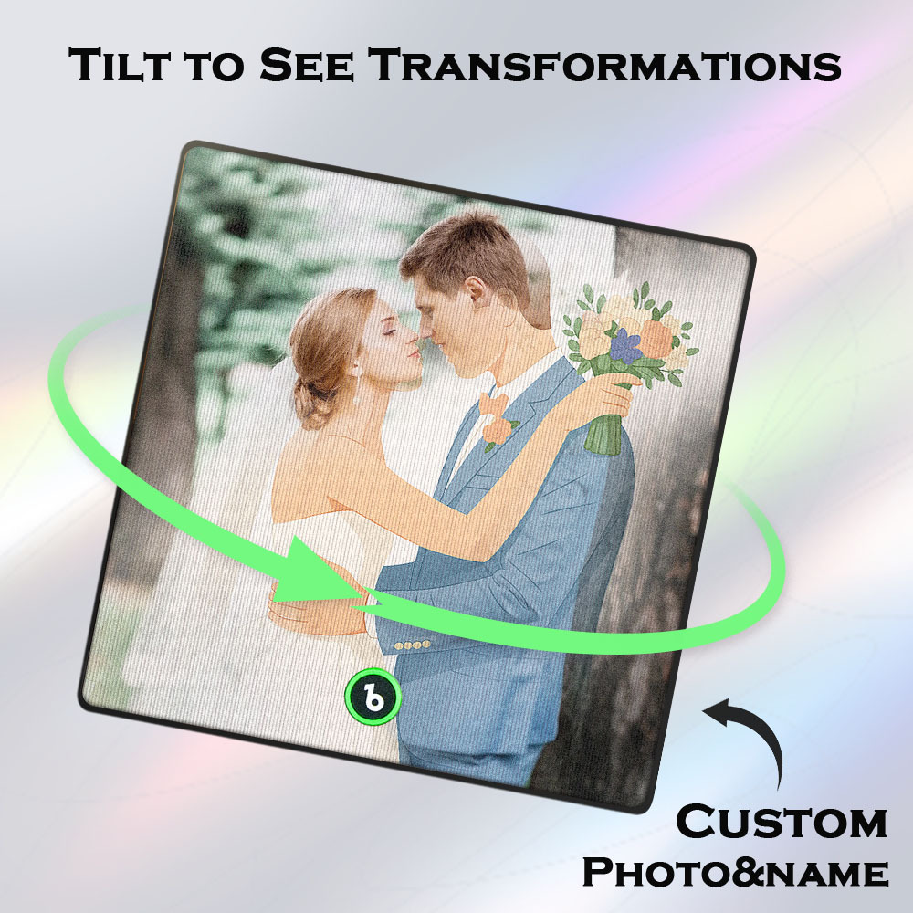 Aimant De Réfrigérateur Lenticulaire Personnalisé Avec Portrait Photo Et Musique, Cadeau Personnalisé - MaPhotochaussetteFr