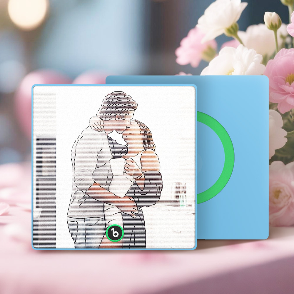 Aimant De Réfrigérateur Personnalisé Avec Photo Et Musique, Dessin Au Trait, Cadeau Lenticulaire - MaPhotochaussetteFr