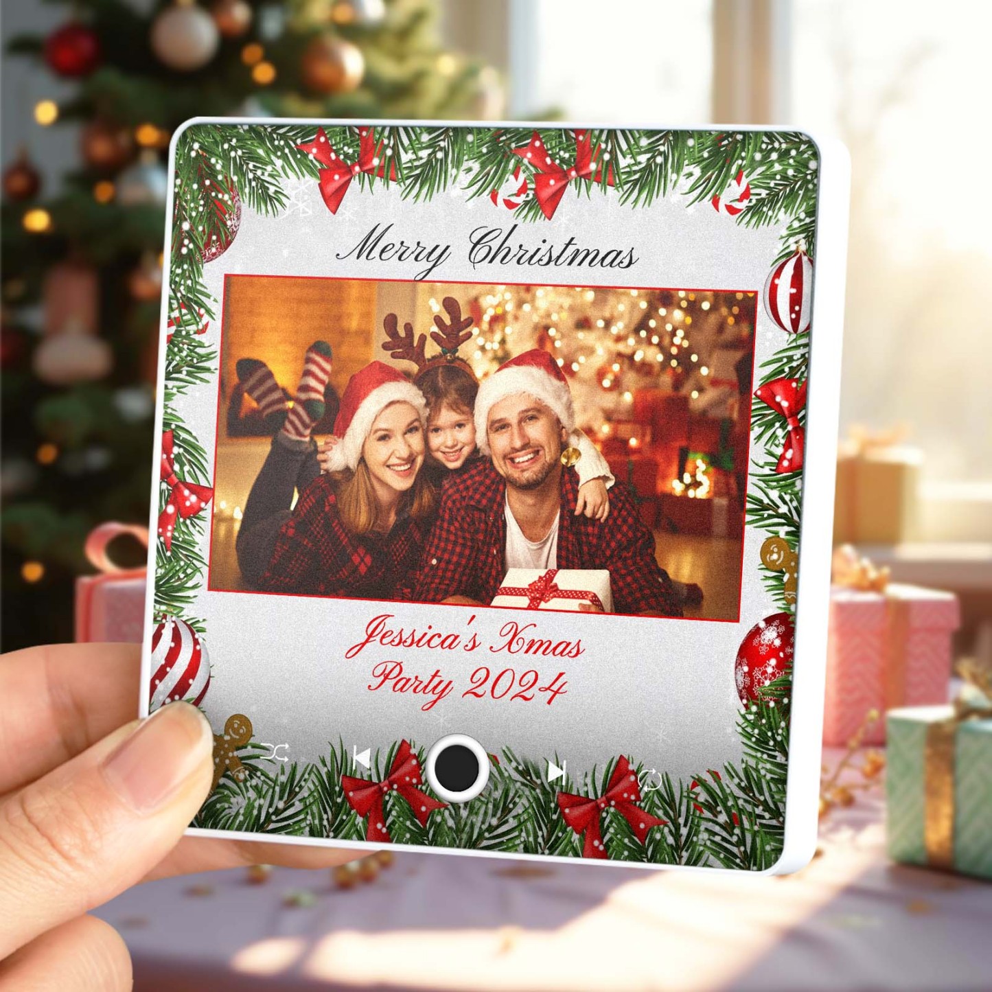 Aimant De Réfrigérateur Musical Personnalisé, Fête De Noël, Aimants Musicaux Personnalisés, Peuvent Jouer Des Chansons, Cadeaux De Noël, Cadeaux De Famille - MaPhotochaussetteFr