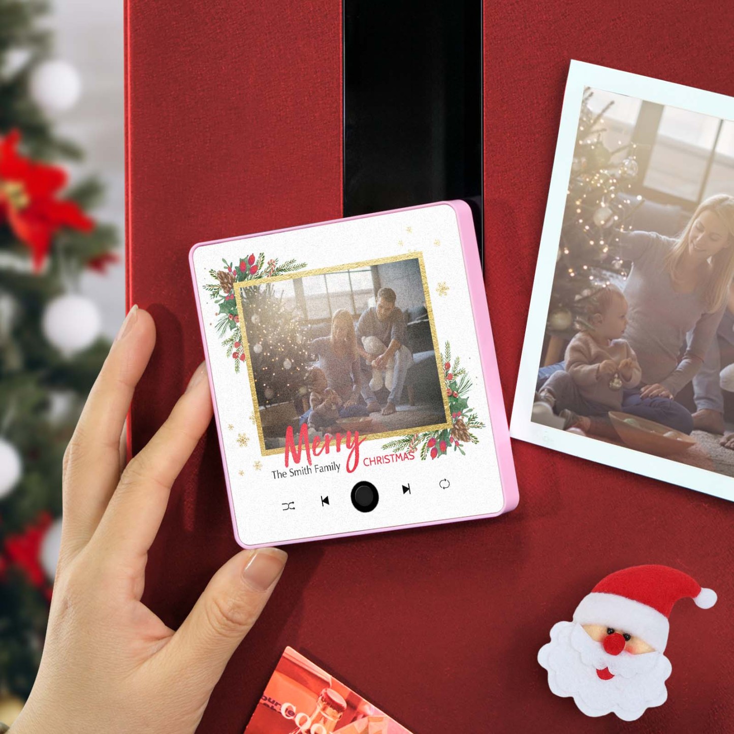 Aimant De Réfrigérateur Musical Personnalisé, Joyeux Noël, Aimant Musical Personnalisé, Peut Jouer Des Chansons, Cadeau De Noël, Cadeaux De Famille - MaPhotochaussetteFr