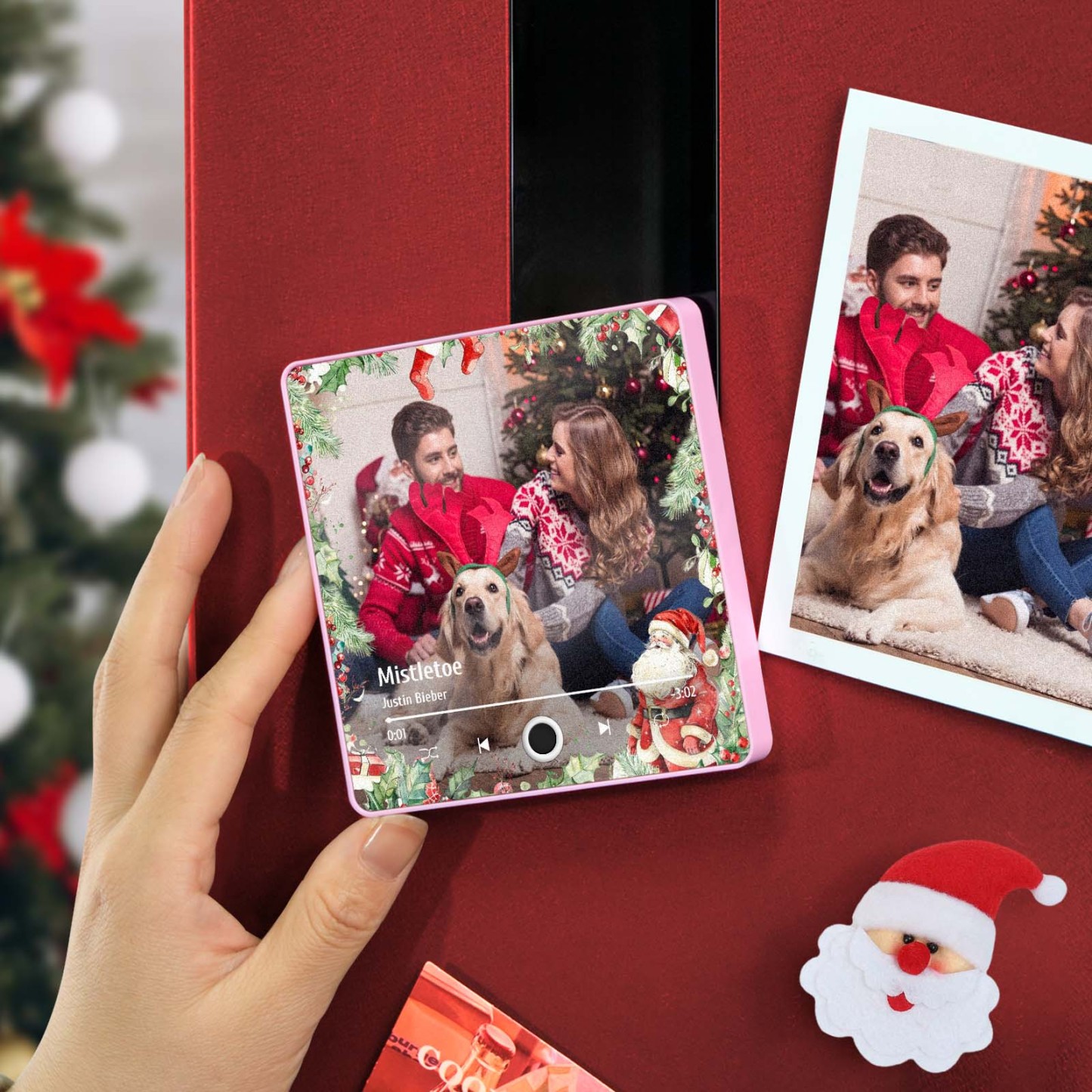 Aimant De Réfrigérateur Avec Photo De Famille Personnalisée, Cadeaux De Noël Pour La Famille, Aimants Musicaux Personnalisés, Peuvent Jouer Des Chansons - MaPhotochaussetteFr