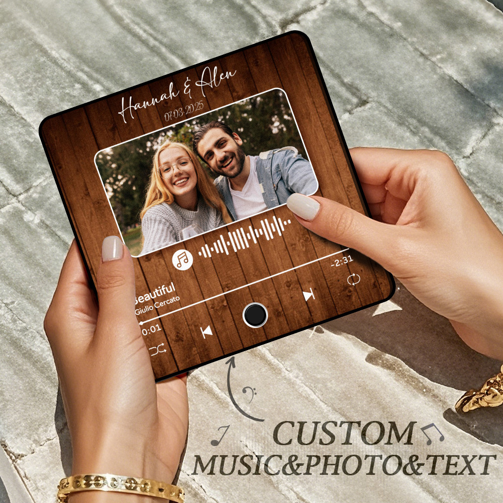 Album Photo Personnalisé Pour Couple, Aimant Pour Réfrigérateur, Musique Pouvant Être Jouée Sans Téléphone Portable. Aimant Pour Réfrigérateur Musical - MaPhotochaussetteFr