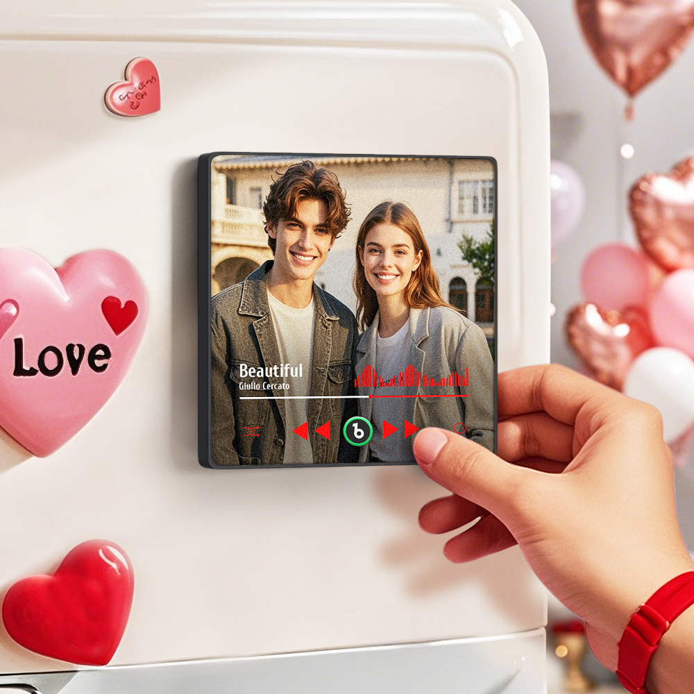 Album Photo Personnalisé Pour Couple, Aimant Pour Réfrigérateur, Musique Pouvant Être Jouée Sans Téléphone Portable. Aimant Pour Réfrigérateur Musical - MaPhotochaussetteFr