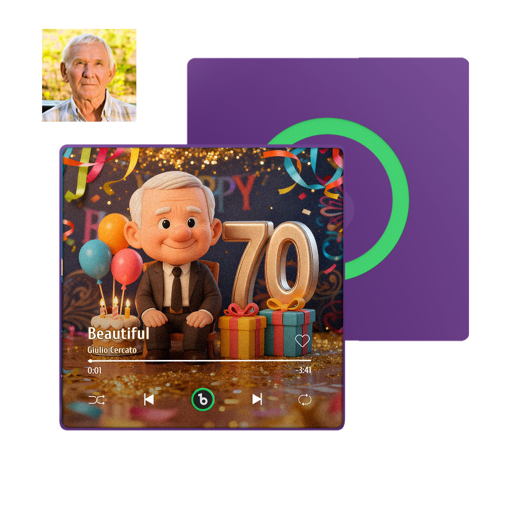 Aimant De Réfrigérateur Musical À Motif Dessin Animé, Cadeau D'anniversaire Personnalisé Pour Homme - MaPhotochaussetteFr