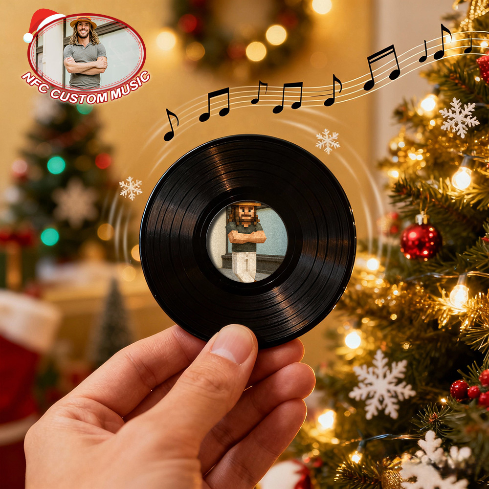 Aimant De Réfrigérateur Musical Nfc De Noël En Acrylique - Aimant De Réfrigérateur Musical Personnalisé - Peut Jouer Des Chansons - MaPhotochaussetteFr
