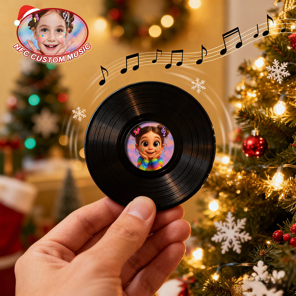 Aimant De Réfrigérateur Musical Nfc De Noël En Acrylique - Aimant De Réfrigérateur Musical Personnalisé - Peut Jouer Des Chansons - MaPhotochaussetteFr