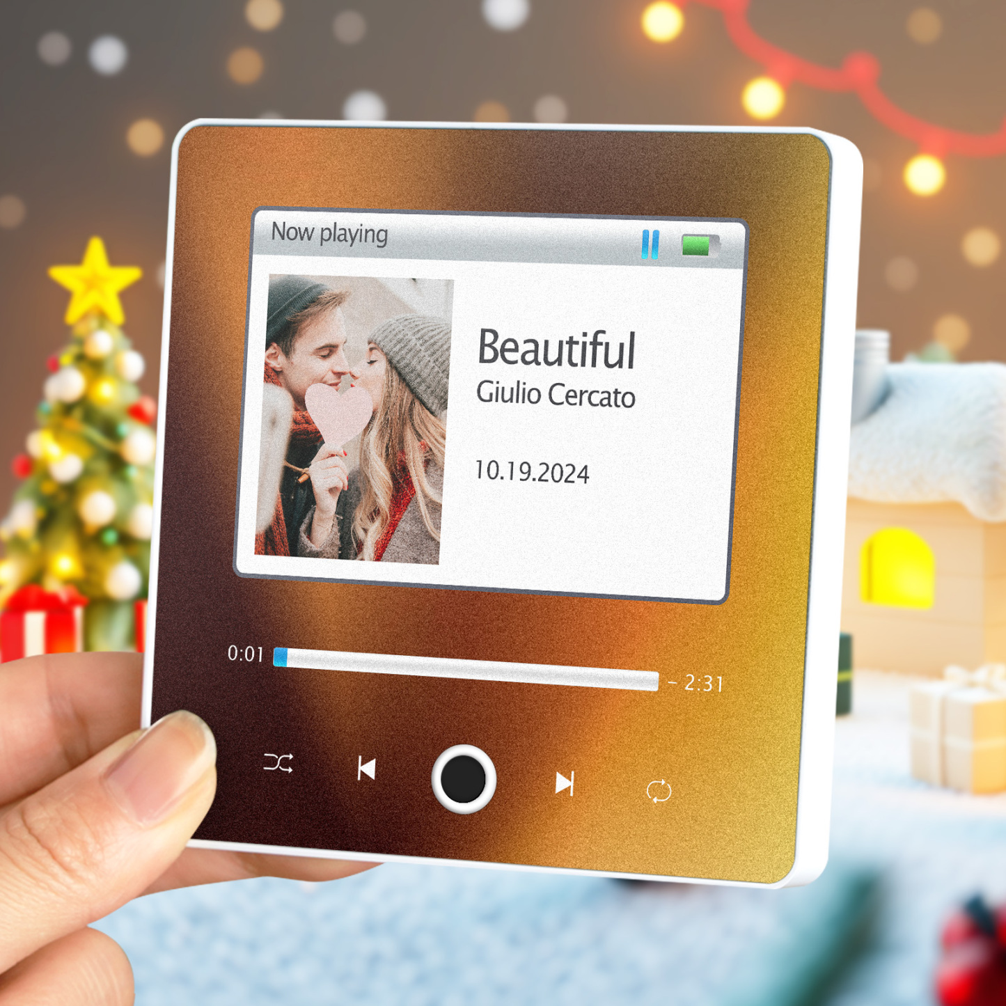 Aimant De Réfrigérateur De Musique Avec Photo Personnalisée, Album De Date, Cadeaux De Noël, Transfert De Fichiers En Cours, Aimant De Réfrigérateur De Musique - MaPhotochaussetteFr