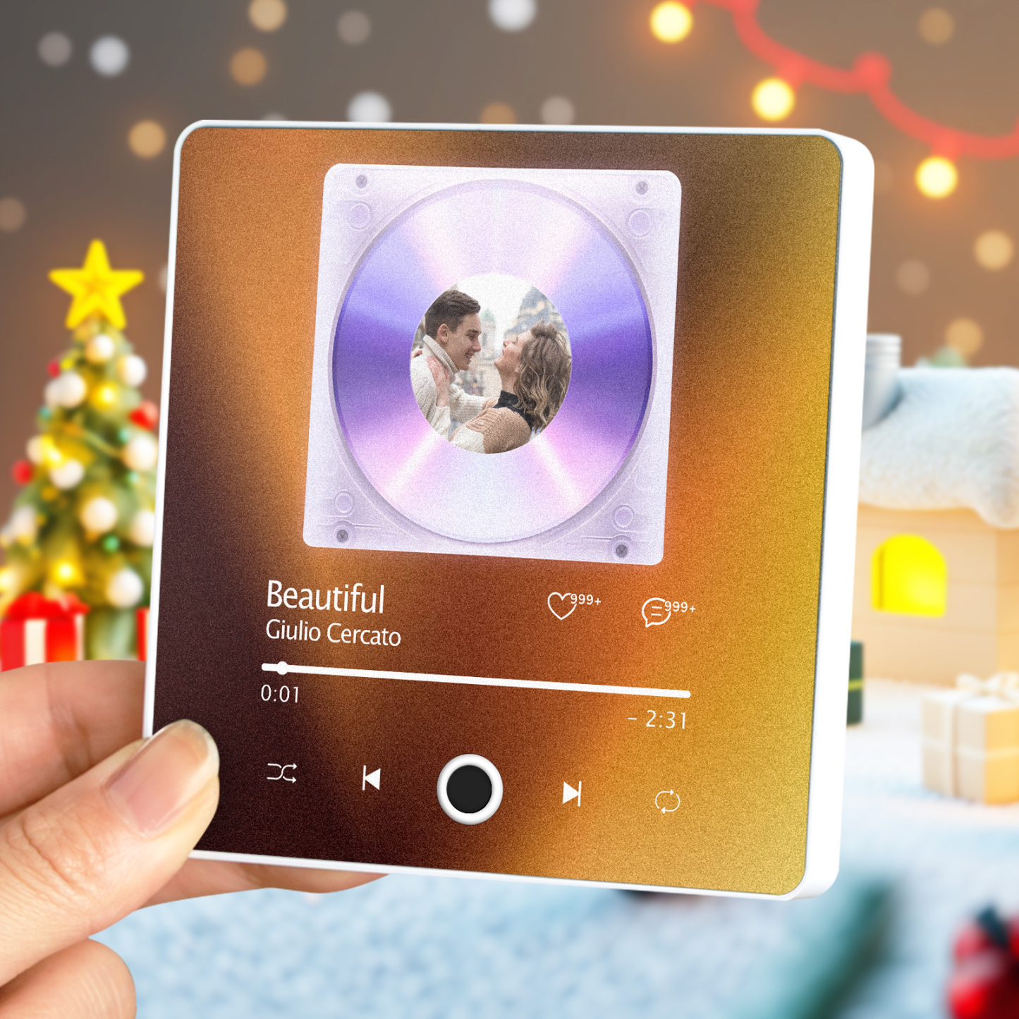 Aimant De Réfrigérateur De Musique Avec Photo Personnalisée, Album De Date, Cadeaux De Noël, Transfert De Fichiers En Cours, Aimant De Réfrigérateur De Musique - MaPhotochaussetteFr