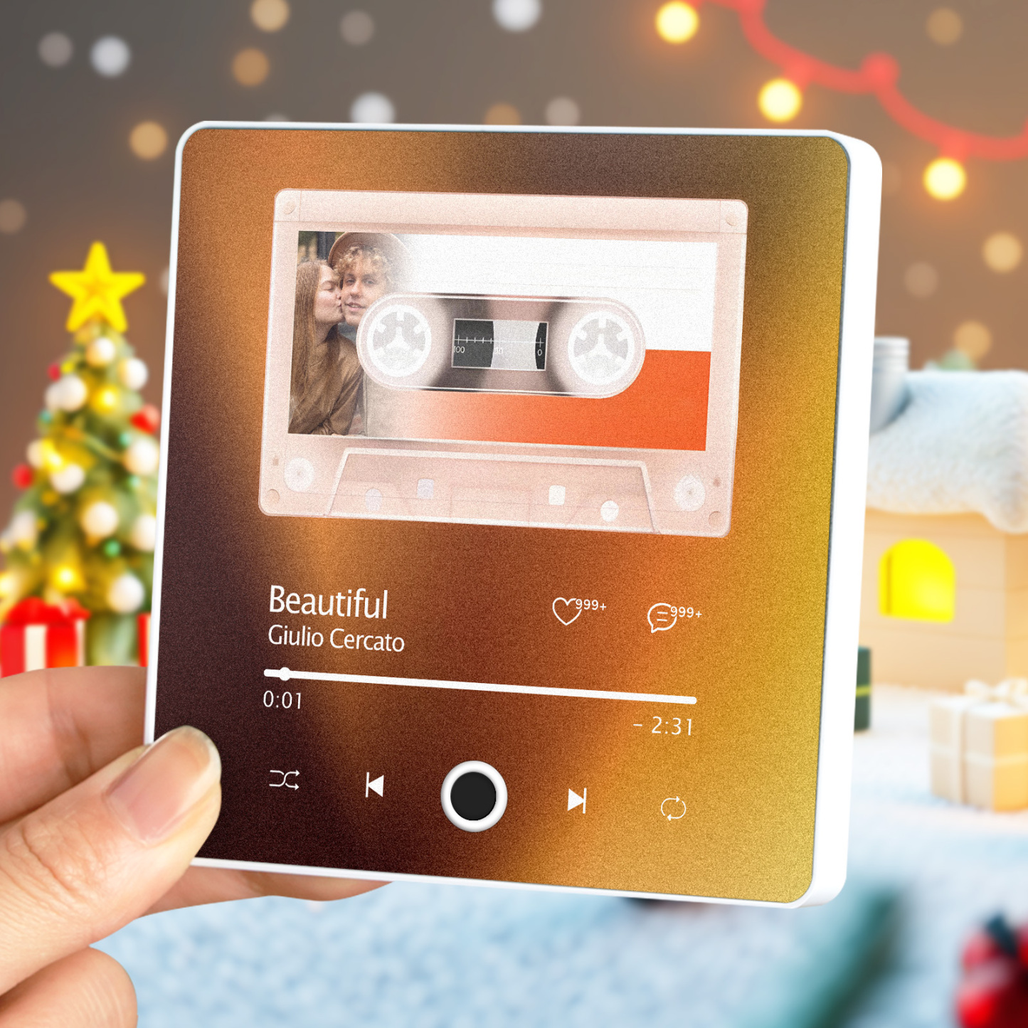 Aimant De Réfrigérateur De Musique Avec Photo Personnalisée, Album De Date, Cadeaux De Noël, Transfert De Fichiers En Cours, Aimant De Réfrigérateur De Musique - MaPhotochaussetteFr