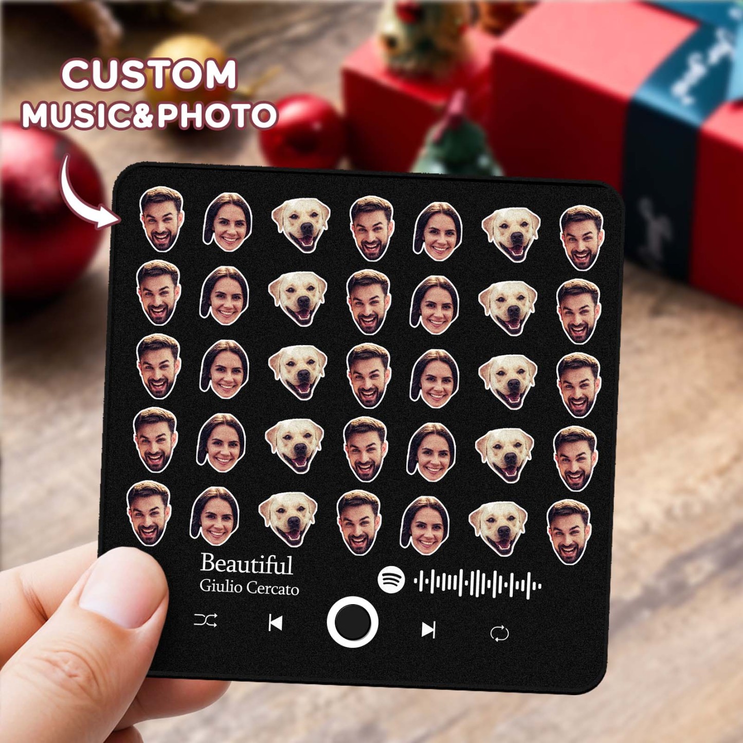 Aimant De Réfrigérateur Personnalisé Avec Musique Pour Téléphone, Photo De Noël, Aimant De Réfrigérateur, Cadeau Amusant Pour Noël - MaPhotochaussetteFr
