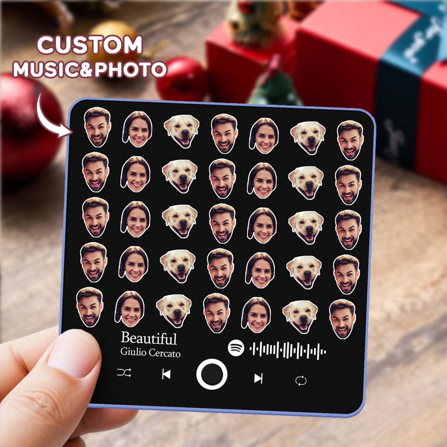 Aimant De Réfrigérateur Personnalisé Avec Musique Pour Téléphone, Photo De Noël, Aimant De Réfrigérateur, Cadeau Amusant Pour Noël - MaPhotochaussetteFr