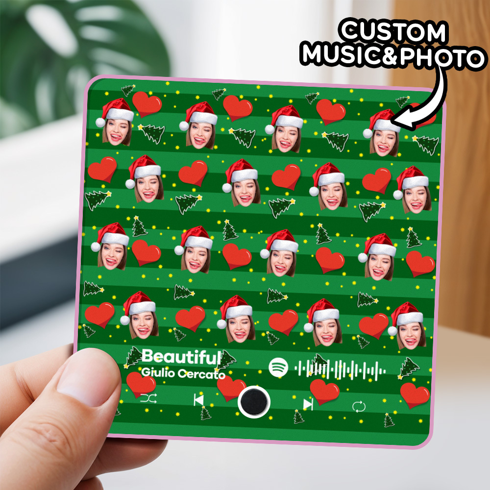 Aimant De Réfrigérateur Personnalisé Avec Musique Pour Téléphone, Photo De Noël, Aimant De Réfrigérateur, Cadeau Amusant Pour Noël - MaPhotochaussetteFr