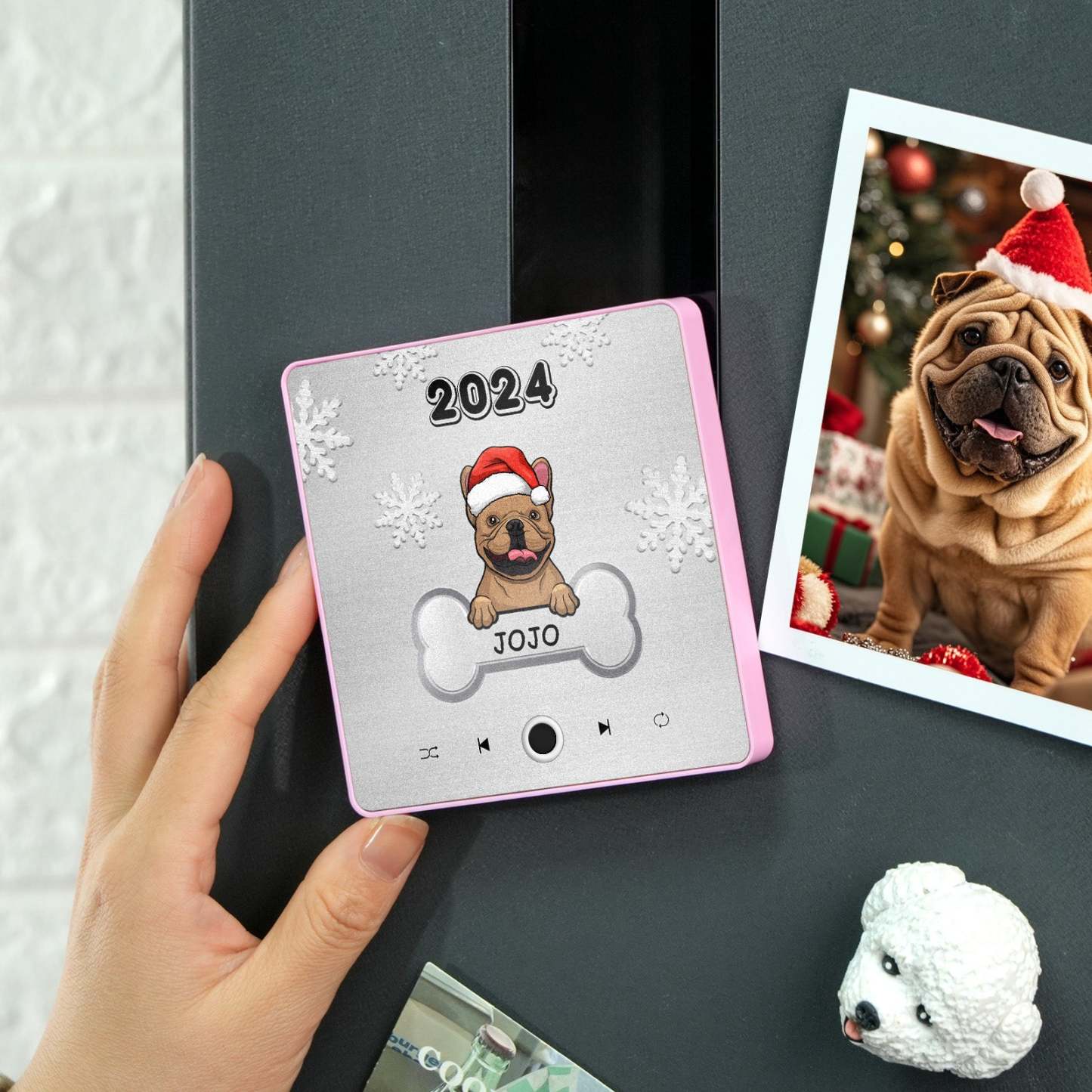 Aimant De Réfrigérateur De Musique Personnalisé Chien De Compagnie Personnalisé Joyeux Noël Aimants De Musique Personnalisés Peuvent Jouer Des Chansons Cadeau De Noël Cadeaux Pour Les Amoureux Des Animaux De Compagnie - MaPhotochaussetteFr
