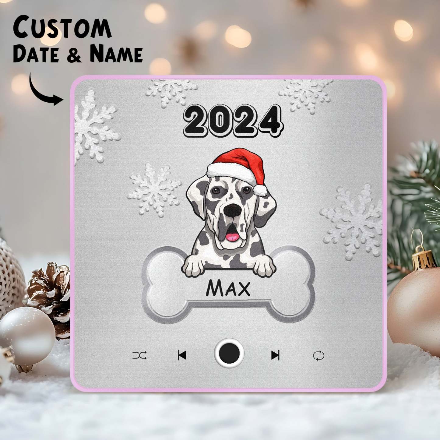 Aimant De Réfrigérateur De Musique Personnalisé Chien De Compagnie Personnalisé Joyeux Noël Aimants De Musique Personnalisés Peuvent Jouer Des Chansons Cadeau De Noël Cadeaux Pour Les Amoureux Des Animaux De Compagnie - MaPhotochaussetteFr