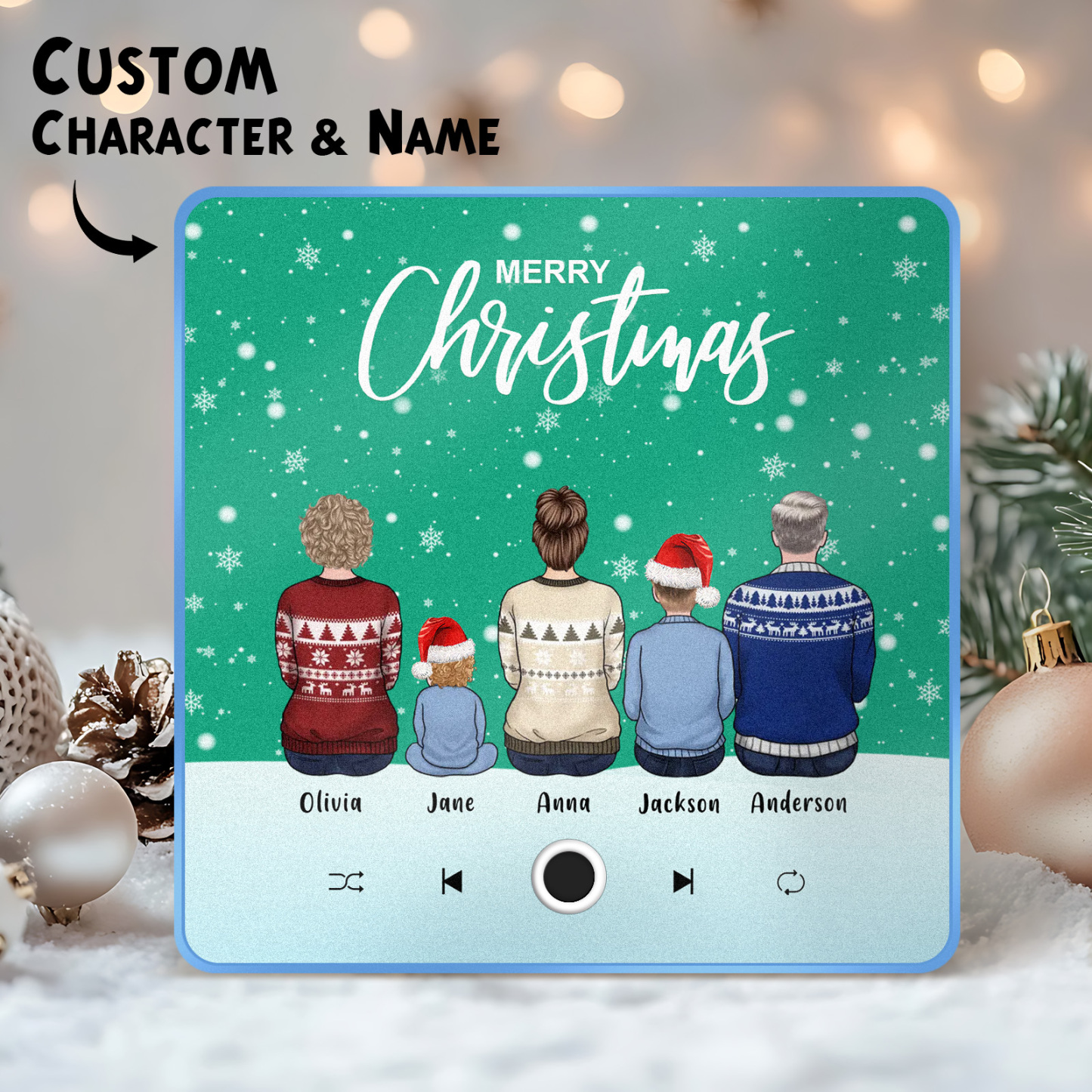 Portrait De Famille Personnalisé Aimant De Réfrigérateur De Musique Personnalisé Joyeux Noël Les Aimants De Musique Personnalisés Peuvent Jouer Des Chansons Cadeau De Noël Cadeaux De Famille - MaPhotochaussetteFr